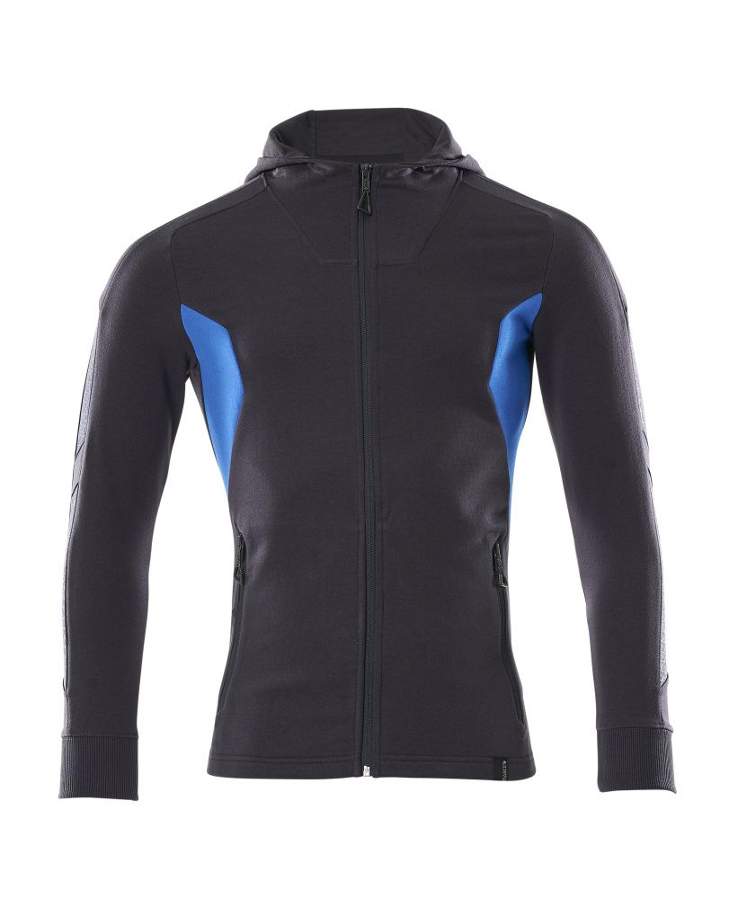 Kapuzensweatshirt mit Reißverschluss Schwarzblau/Azurblau, 2XLONE