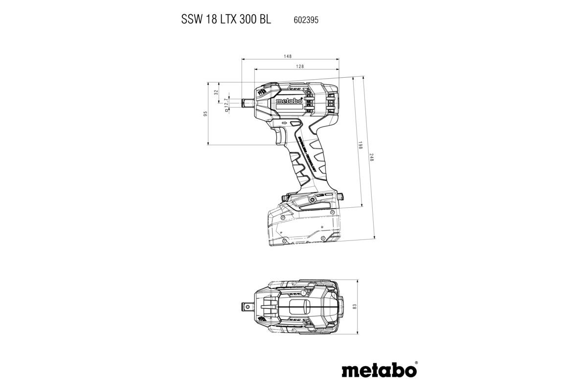 Akku-Schlagschrauber soloSSW 18 LTX 300 BL Metabo ohne Akku ohne Ladegerät metaBOX