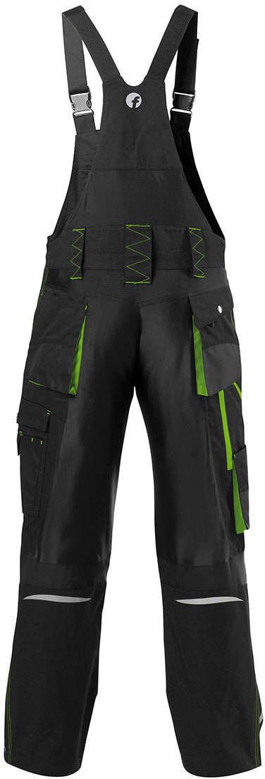 FORTIS H-Latzhose 24, schw./limegreen, Gr. 34