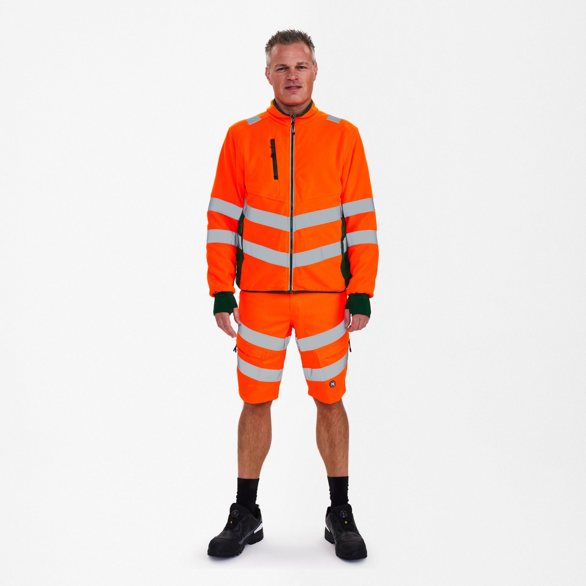 Safety Fleecejacke Orange/Grün, Gr. L