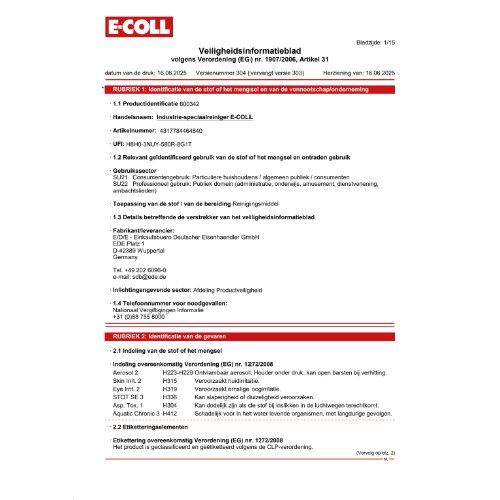 Industrie-Spezialreiniger500ml Spray E-COLL