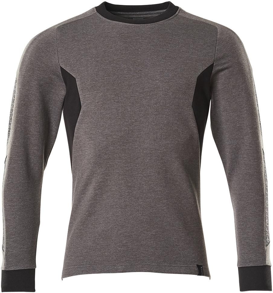 Sweatshirt 18384, moderne Passform, dunkelanthrazit/schwarz, Gr.XS
