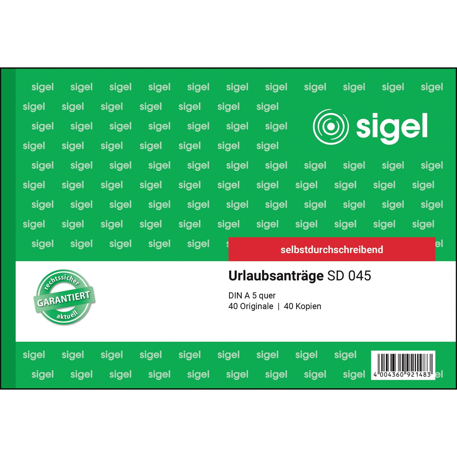 Urlaubsantrag DIN A5 +Durchschlag 2x40Blatt