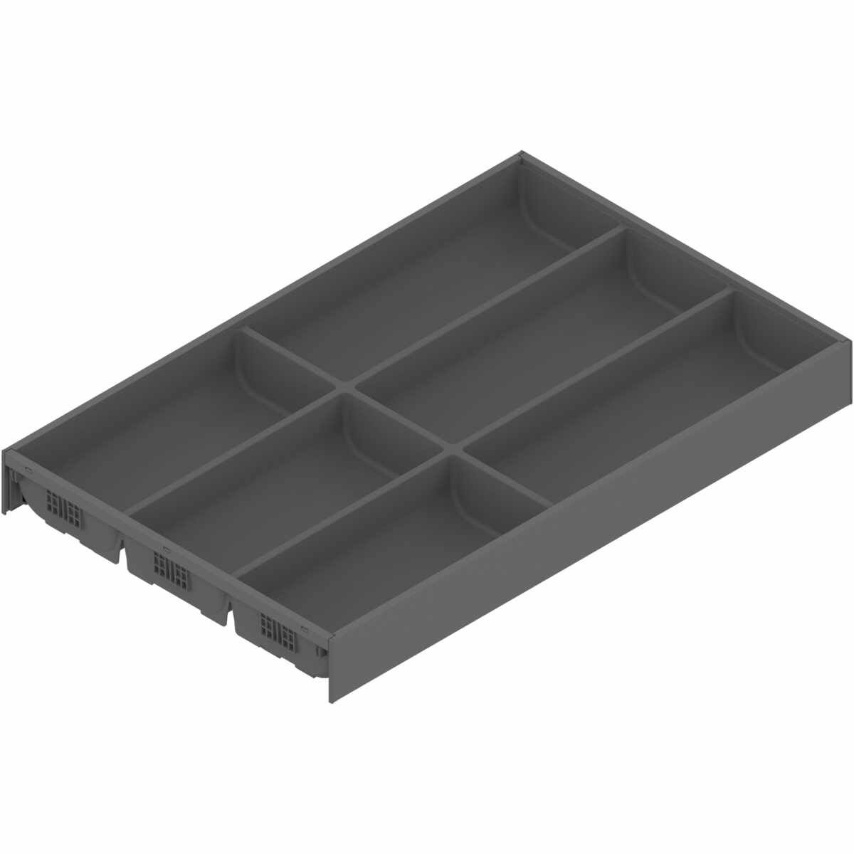 AMBIA-LINE Besteckeinsatz, für LEGRABOX/MERIVOBOX Schubkasten, Kunststoff / Stahl, 6 Besteckfächer, NL=500 mm, Breite=300 mm, oriongrau matt