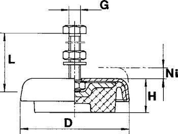 Maschinenlagerung LEVEL-MOUNT 600kg LM 1-11 EFFBE