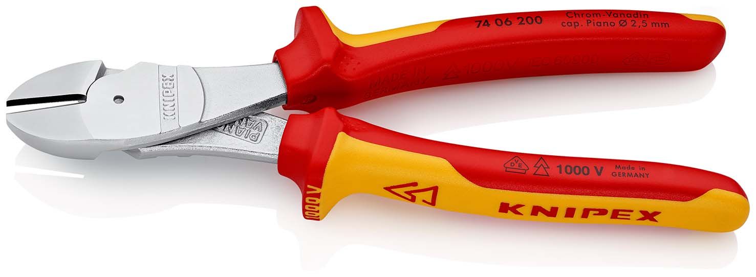 KNIPEX Kraft-Seitenschneider isoliert mit Mehrkomponenten-Hüllen,