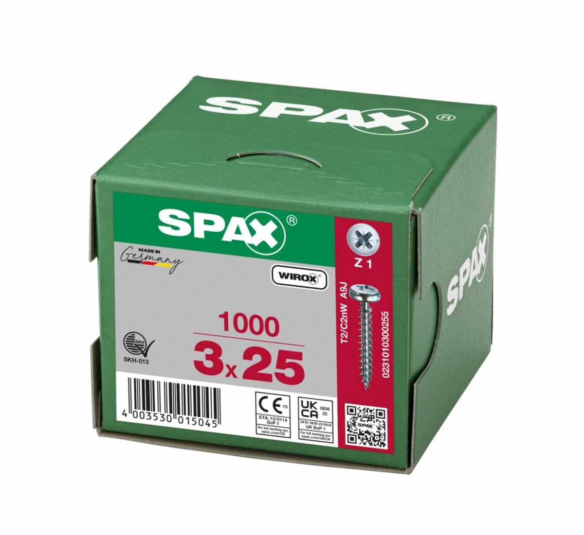 Spax/Schrauben Panhead 3,0X25 VE1000