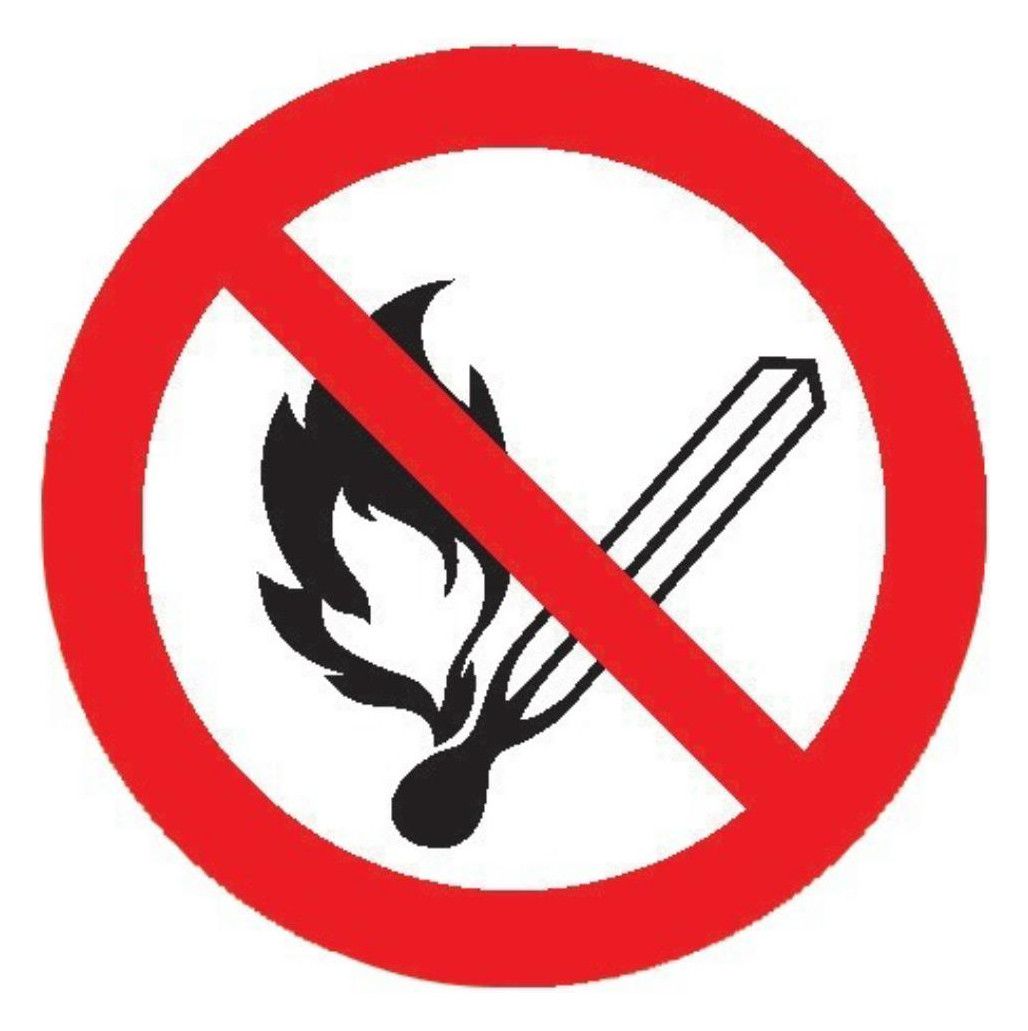 Verbotsschild: Feuer, offenes Licht