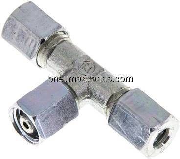Einstellb. T-Schneidringverschraubung 6 L (M12x1,5), Stahl verzinkt