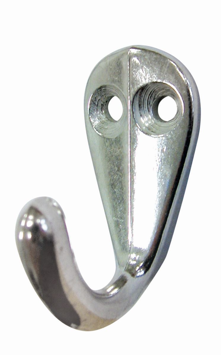 Handtuchhaken einfach 2 Löcher Aluminium poliert 35 mm