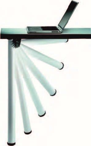 Klapptischbein, Ø50x705 mm, Aluminium geriffelt
