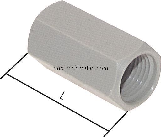 Muffe G 1/8"-G 1/8", Polypropylen