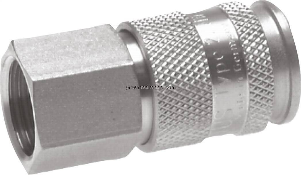 Kupplungsdose (NW10) G 1/4"(IG), Messing vernickelt