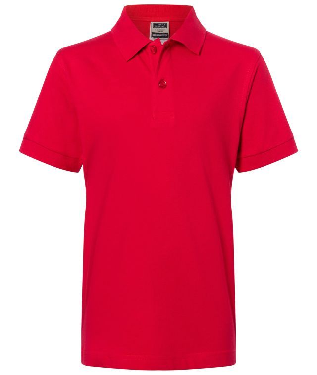 Classic Polo Junior Hochwertiges Polohemd mit Armbündchen rot, Gr. L