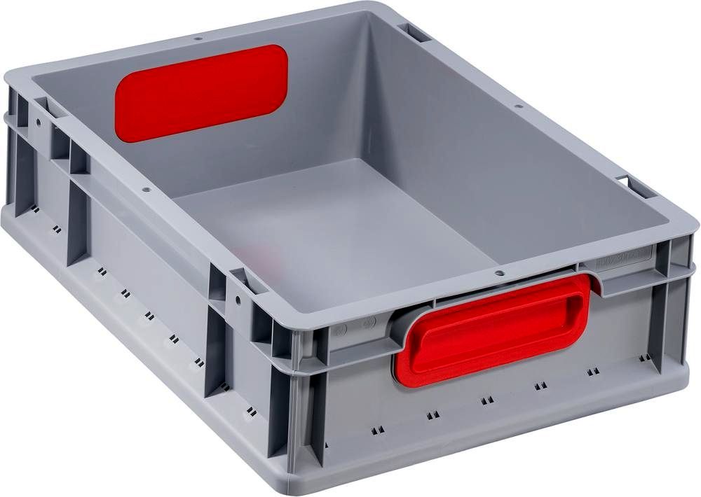 EuroBox 412,400x300x120mmGriffe geschl.,grau/rot
