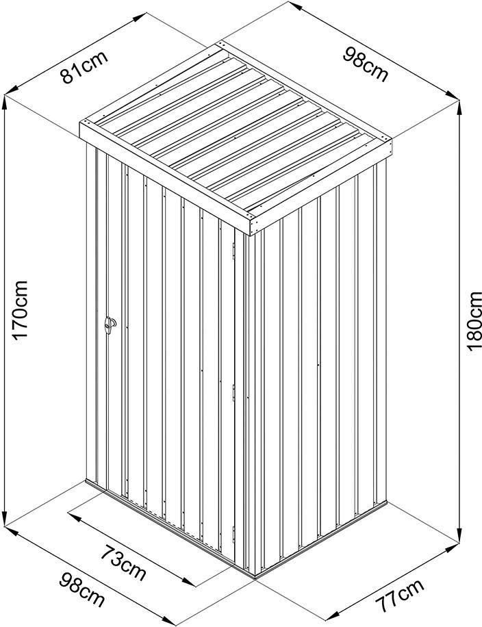 Geräteschrankmit Flachdach + Zubehör98 x 81 x 180 cm