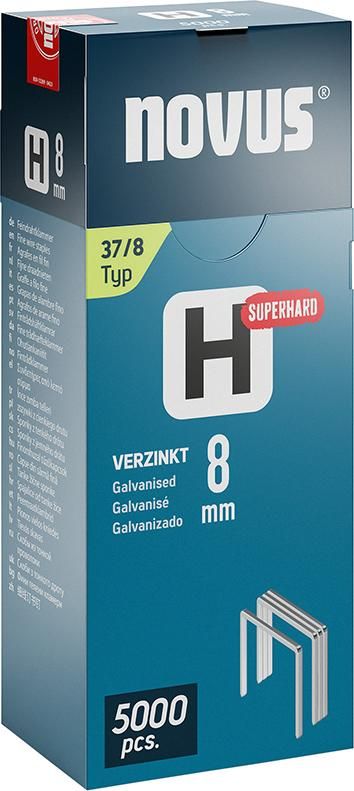 Feindrahtklammer H Typ 37/8 mm zn Novus VE à 5000 Stück