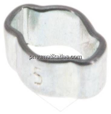 2-Ohr-Schlauchschelle 3,4 - 5mm, Stahl verzinkt (W1)