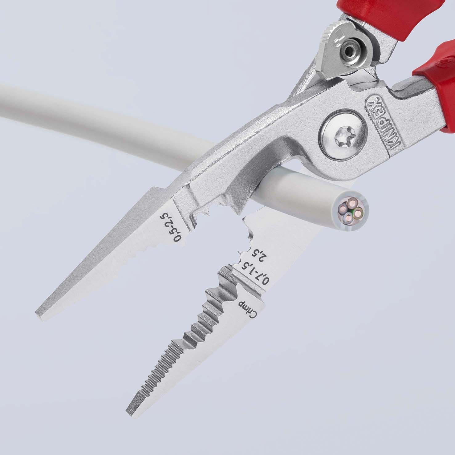 KNIPEX Elektro-Installationszange isoliert mit Mehrkomponenten-Hüllen,