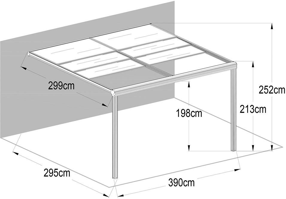 Terrassenüberdachung Air2Pfosten400 x 300 x 200/2 54 cm