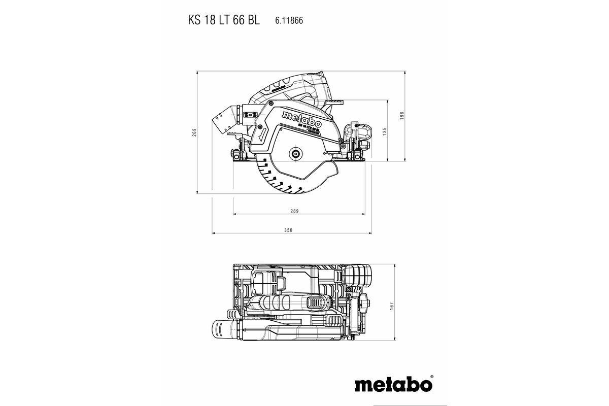 Akku-Handkreissäge solo KS 18 LTX 66 BL Metabo ohne Akku ohne Ladegerät metaBOX