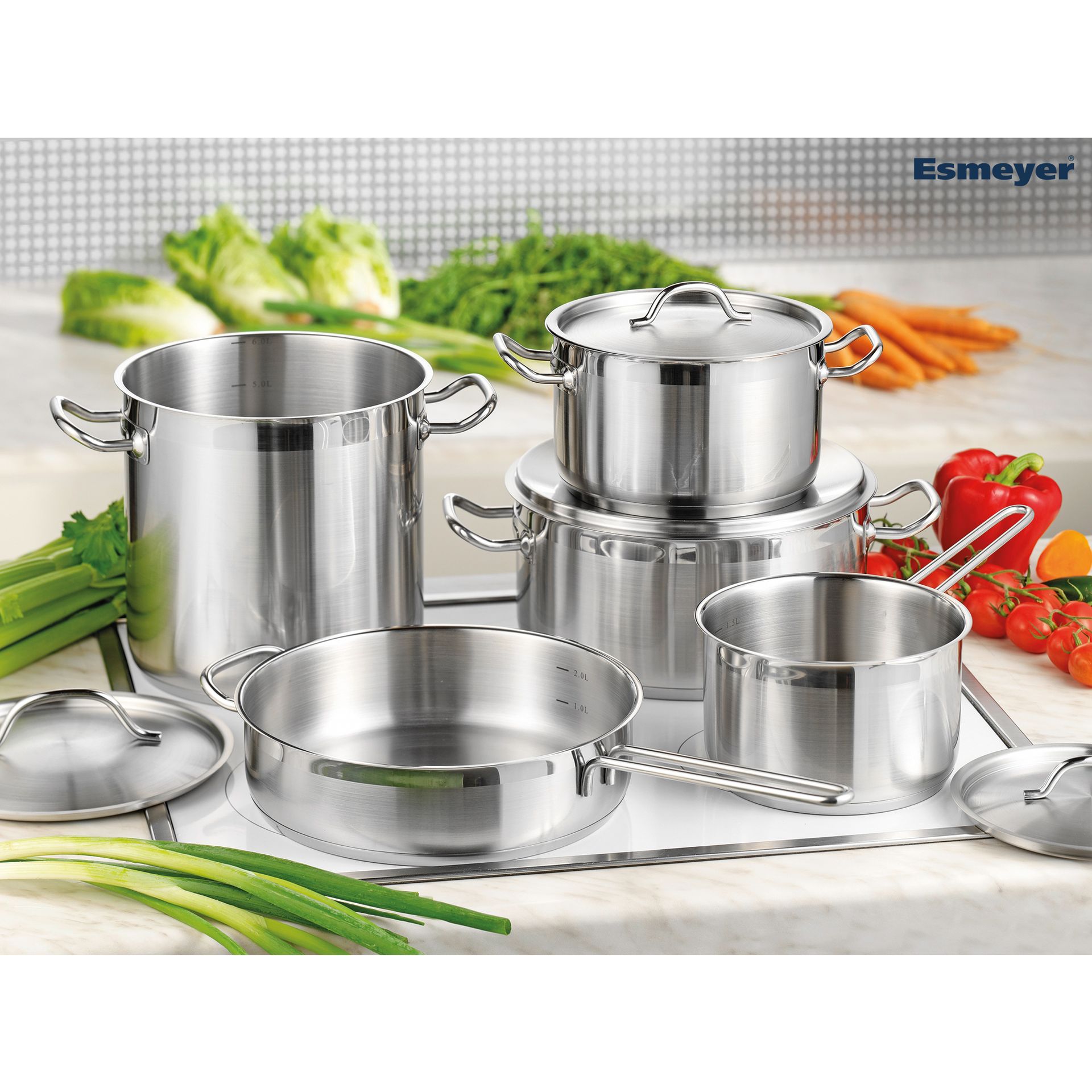 Kochtopf-Set Edelstahl 9tlg.
