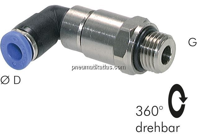 Winkel-Schnelldrehverschraubung M 5-4mm, IQS-Standard