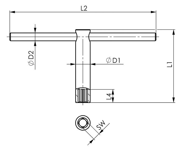 AMF Drehfutterschlüssel mit Drehstift