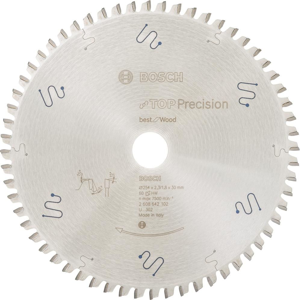 HM-Kreissägeblatt 254x2,3/1,8x30 60Z WZ BosVE à 1 Stück Top Precision Best f Wood