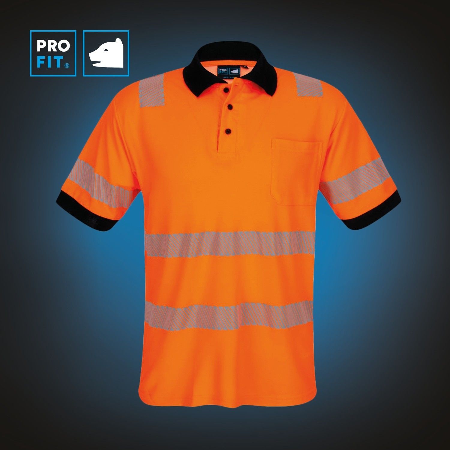 WARNSCHUTZ POLO-SHIRT mit UV-Schutz, neonorange, Gr. S
