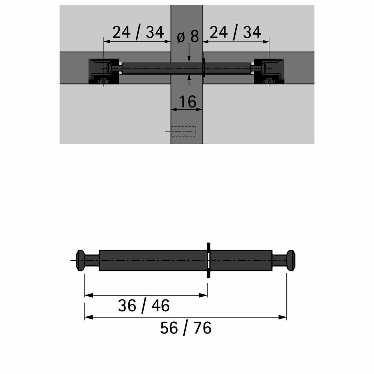 Doppeldübel DU 868, 76 mm, verzinkt