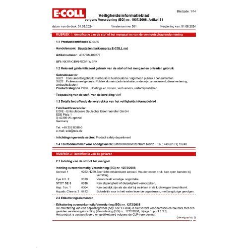 Baustellenmarkierspray 500ml rot E-COLL