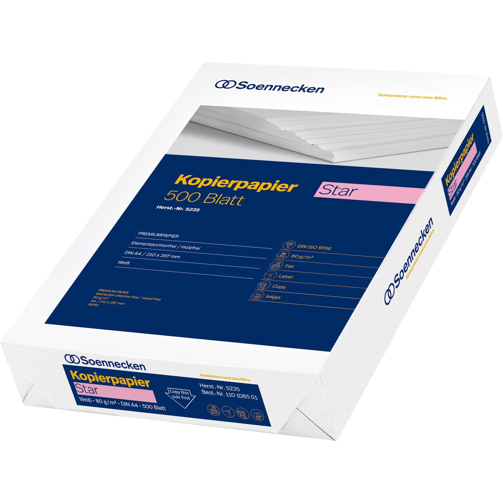 Kopierpapier Star DIN A4 80g weiß 500 Bl./Pack.