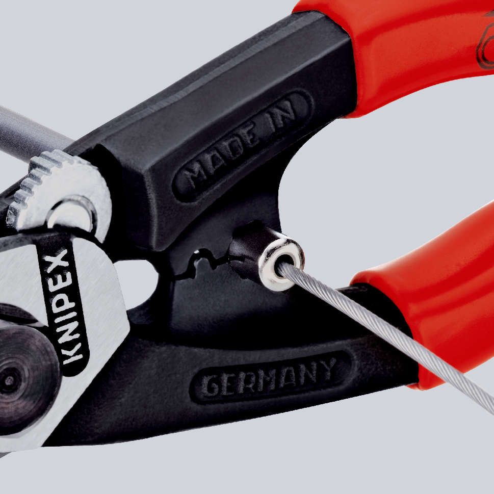 KNIPEX 95 61 190 Drahtseilschere geschmiedet mit Kunststoff überzogen 190 mm