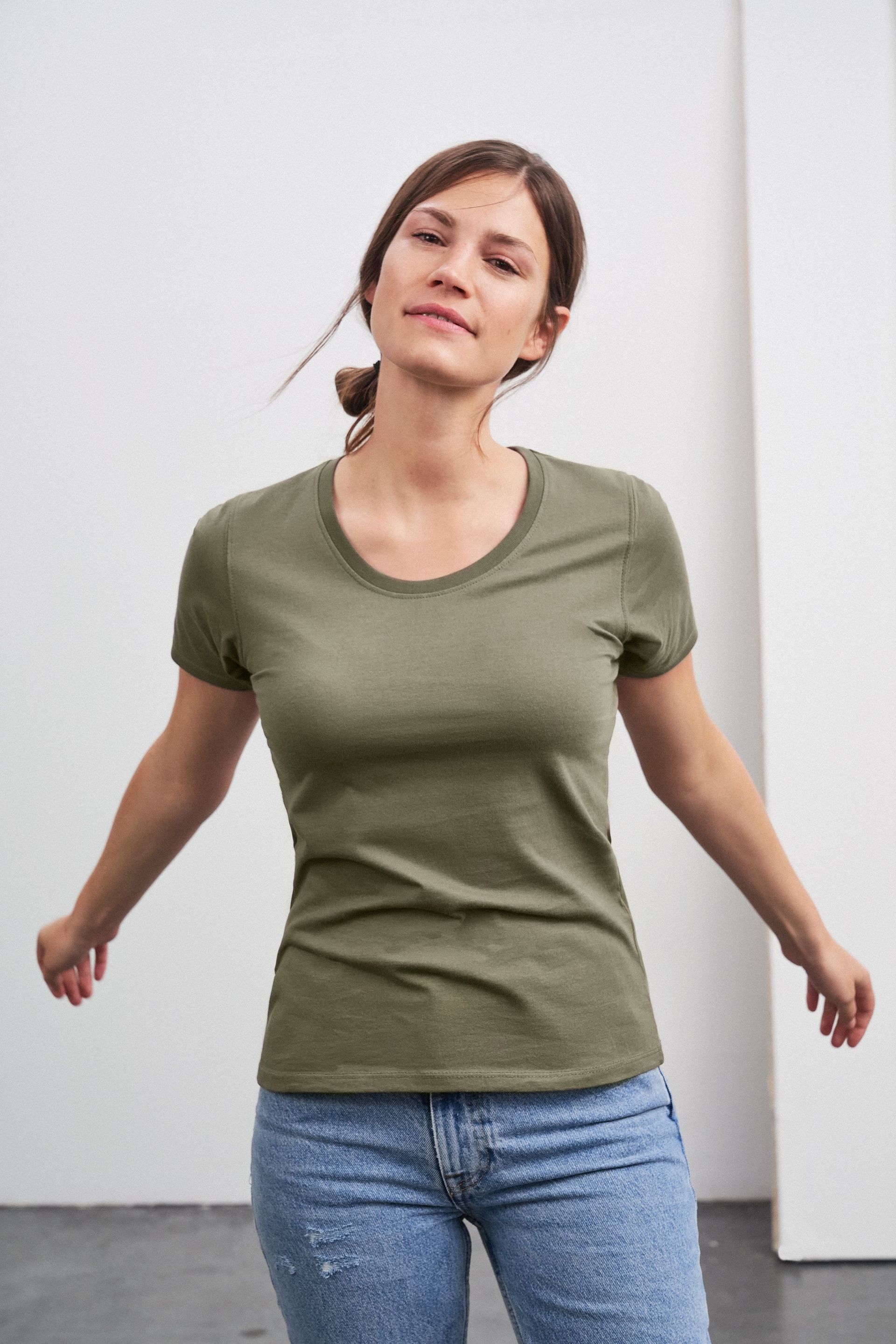 Leicht tailliertes T-Shirt aus Single Jersey für Damen