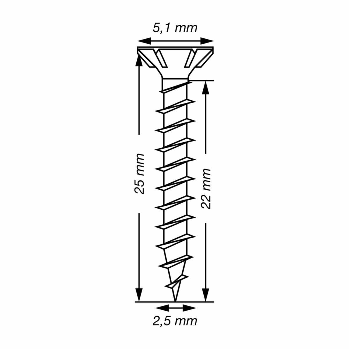 Spax Schrauben Fl/Verz 2,5X25 Ve1000