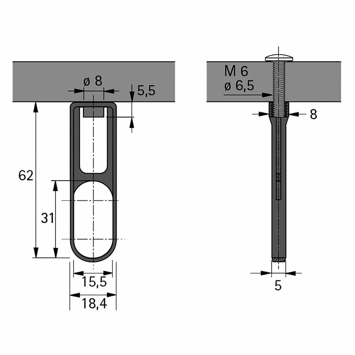 Schrankrohr-Mittellager Sl781N