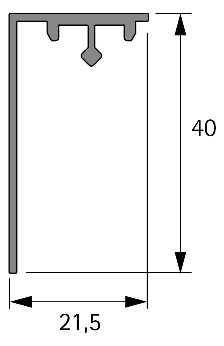 HETTICH CADRO L-Profil f. AVT YOU EDS OP 3000 MM