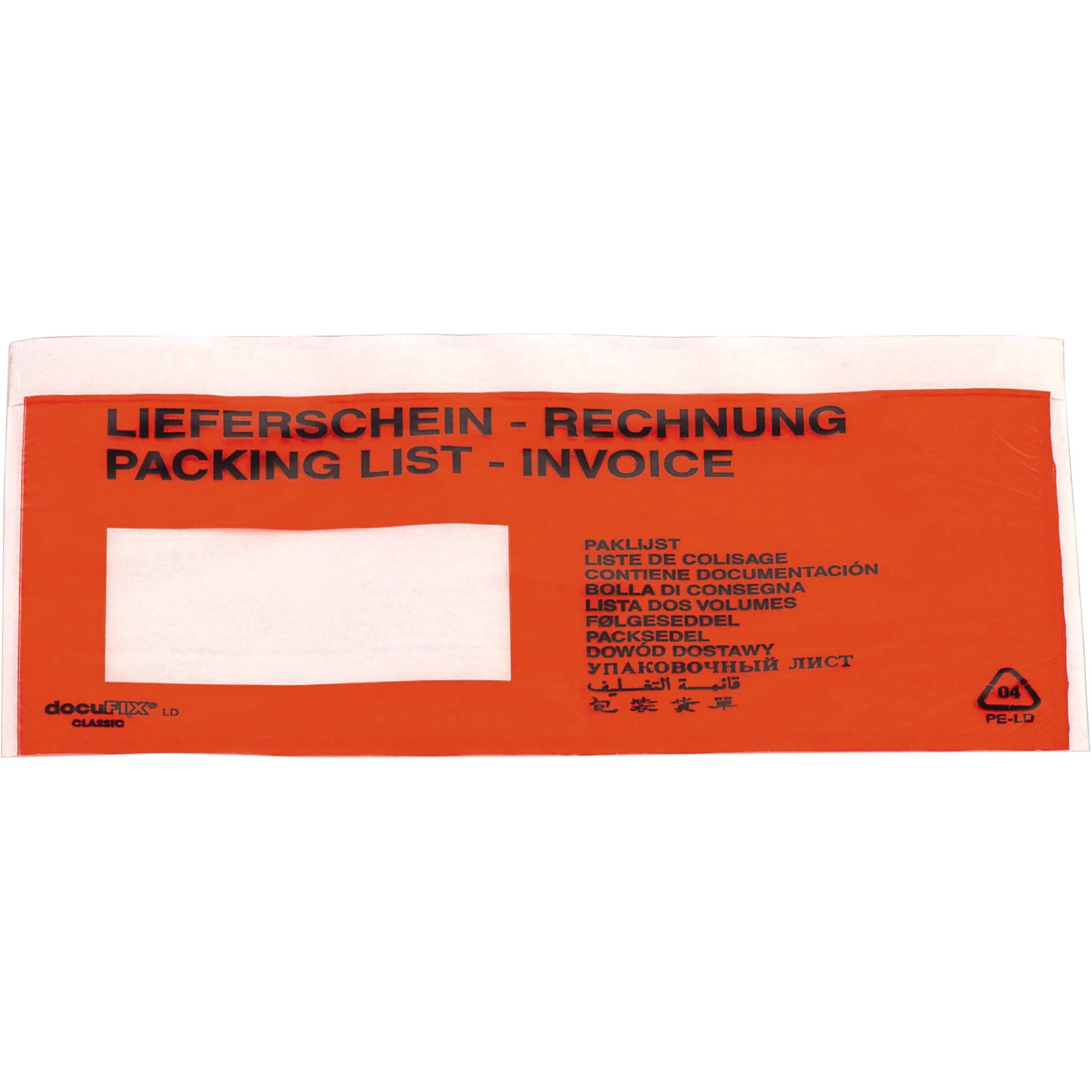 Dokumententasche Lieferschein  Rechnung C5 mF sk rt 250St