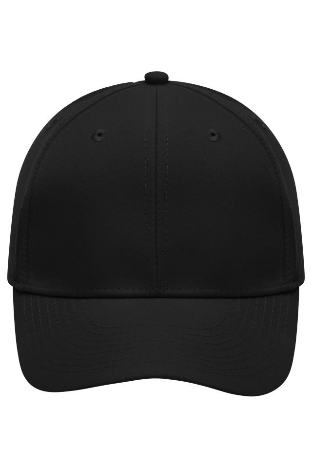 6 Panel Polyester Peach Cap Funktionelles Cap mit weicher Microfaser Oberfläche schwarz, Gr. one size