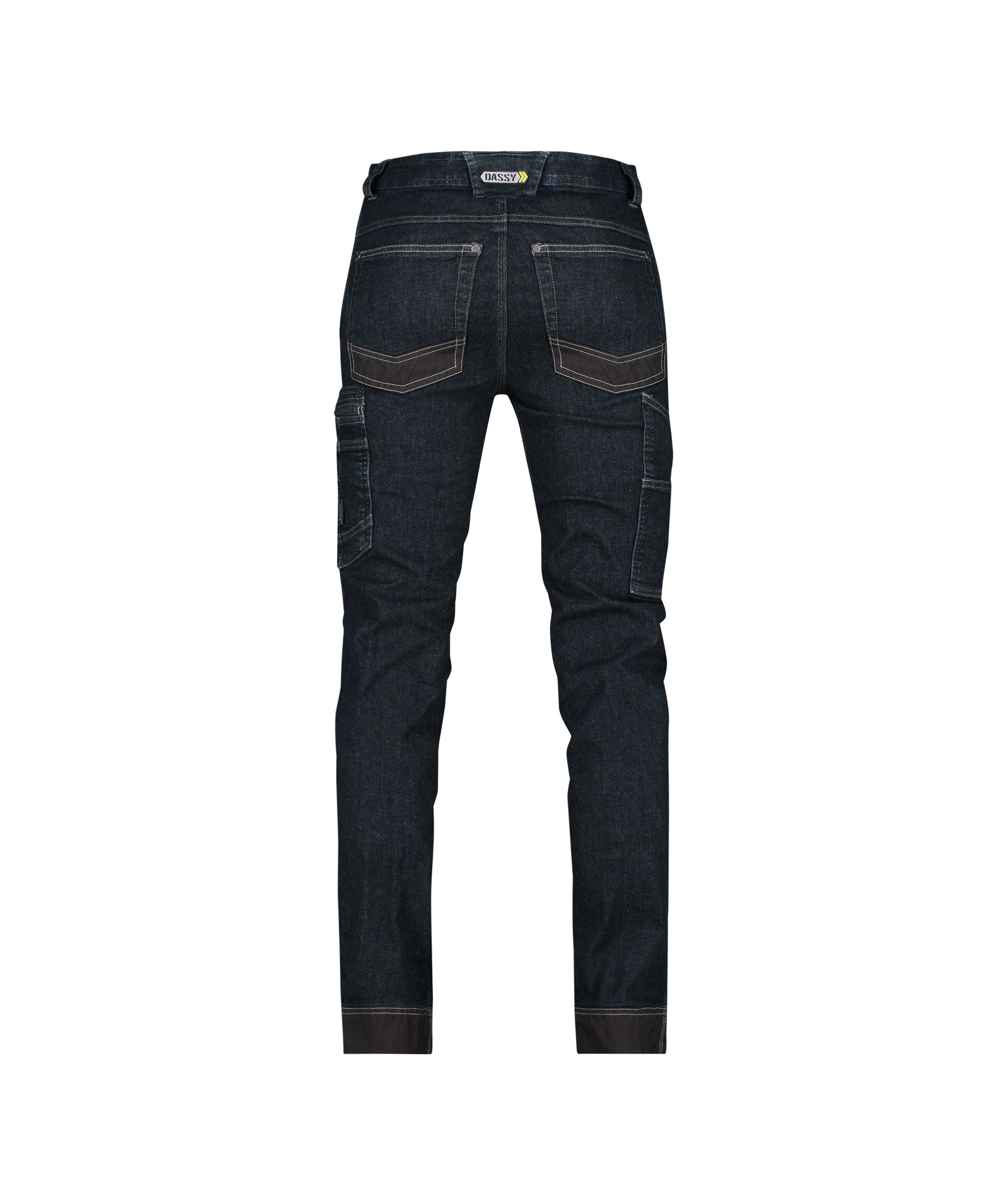 DASSY® Osaka - Stretch-Arbeitsjeans - jeansblau/schwarz, Gr. 42