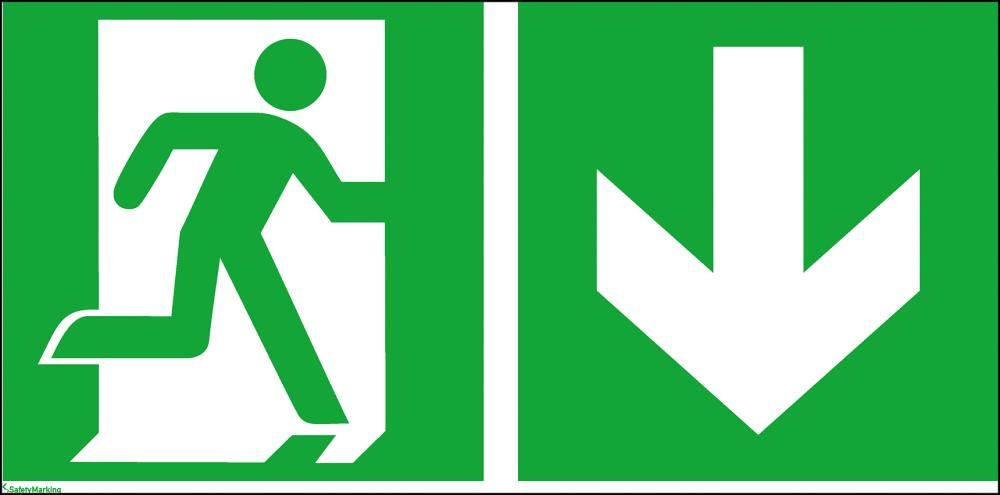 Fluchtwegschild Alu B300xH150 mm Notausgang