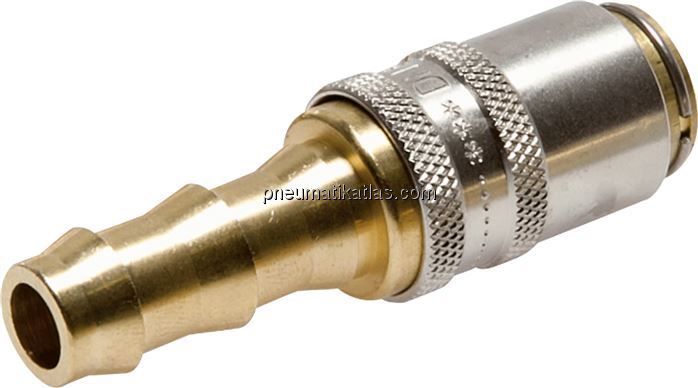 Temperierkupplungsdose (gerade) 9mm Zapfen, 9,5mm Push-Lok