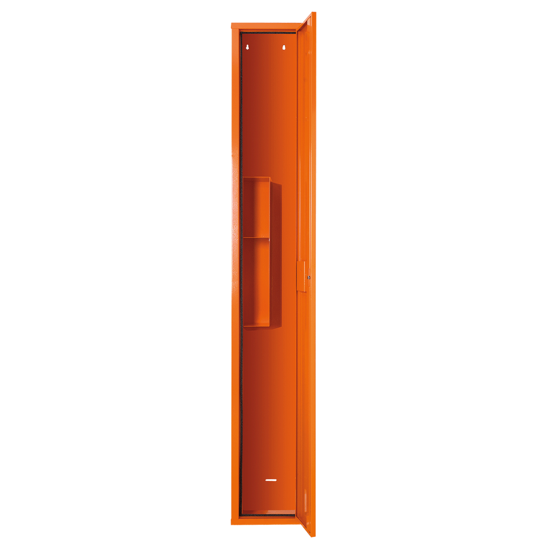 Stehschrank Erste-Hilfe-Trage orange leer
