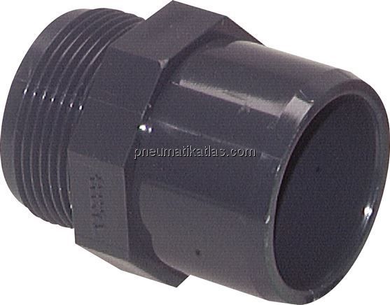 Klebe-Gewindenippel, PVC-U, 12x16mm (ixa)-G 3/8" AG