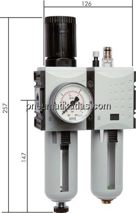FUTURA Wartungseinheit, 2-tlg., G 1/2", 0,5 - 10 bar, Baur.2