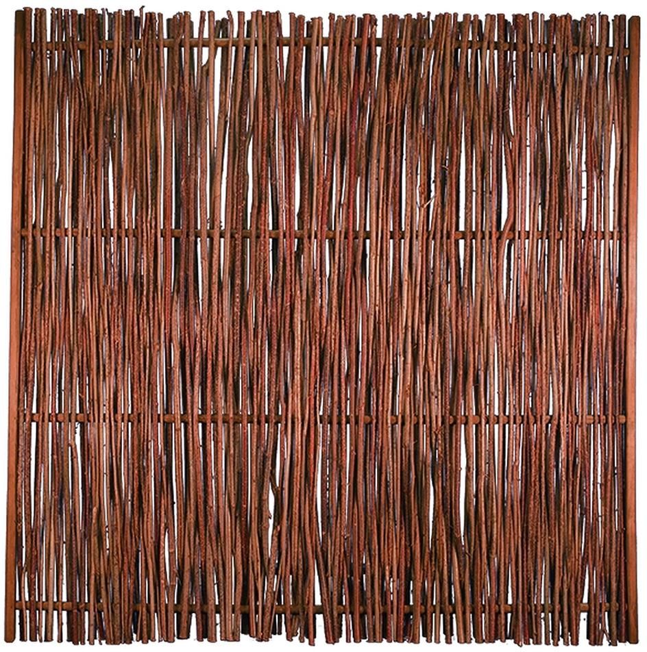 PEPE Haselnusszaun 180x180cm, HaselnussrutenRahmen ca. 45 x 25 mm, braun gebeizt