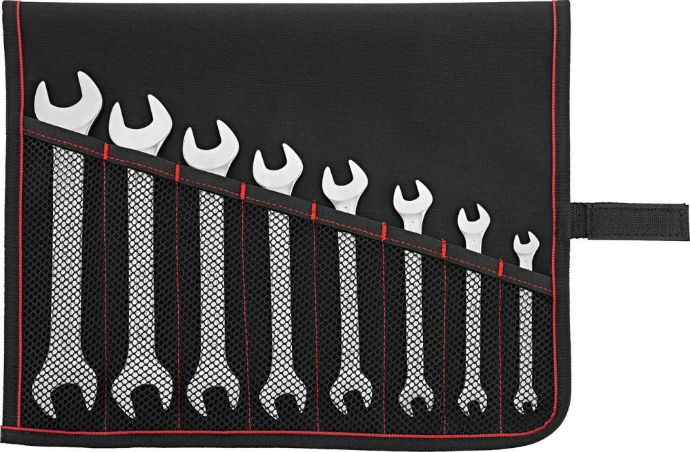 Doppelmaulschlüssel-Satz DIN3110 6-22mm 8-teilig in Rolltasche FORMAT