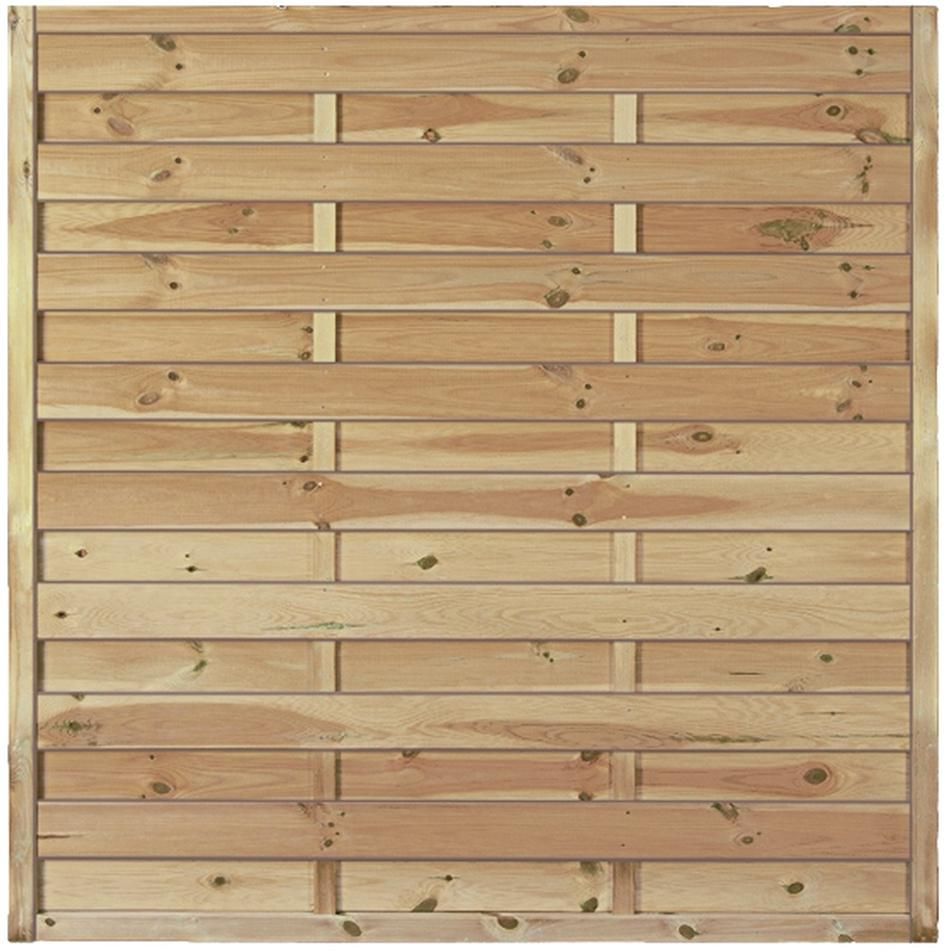 Maxi-Massiv-Zaun 150x150cm Rahmen 45/45mm kdi grün Lamellen geriffelt & geschraubt