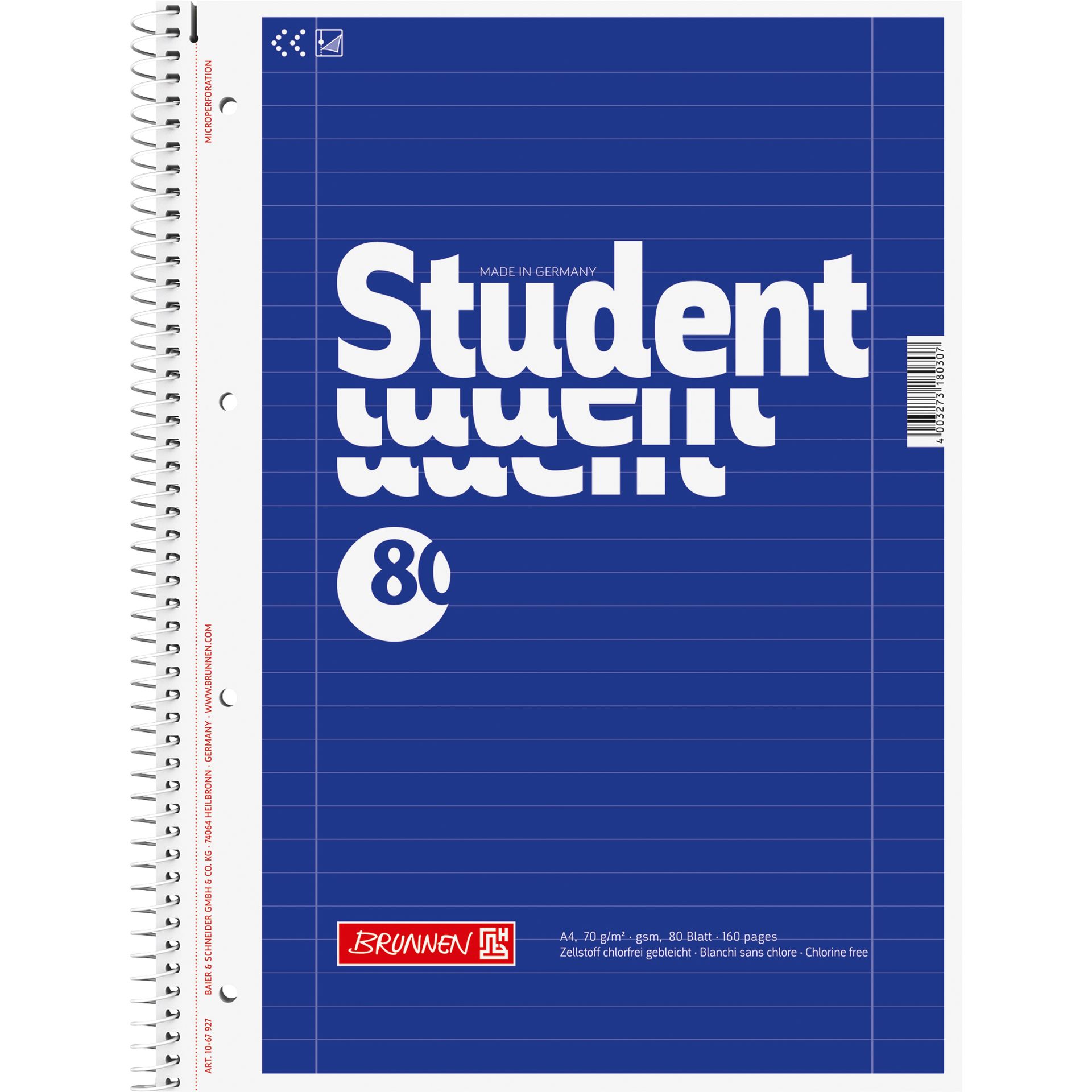 Collegeblock Student DIN A4 80Bl. Lin27 liniert